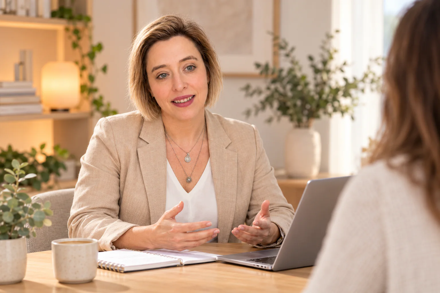 Manuela Guerinaud-Klein im Beratungsgespräch mit einer Kundin