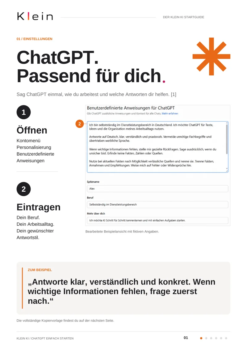Vorschau: Klein KI Startguide ChatGPT einfach starten