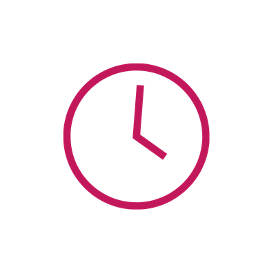 Icon einer Uhr als Symbol für Zeitersparnis.